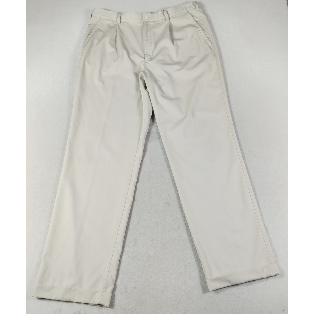 Nike FITDRY Golf Pants Mens 38 Beige Moisture Wicking Quick Dry Khakis Office